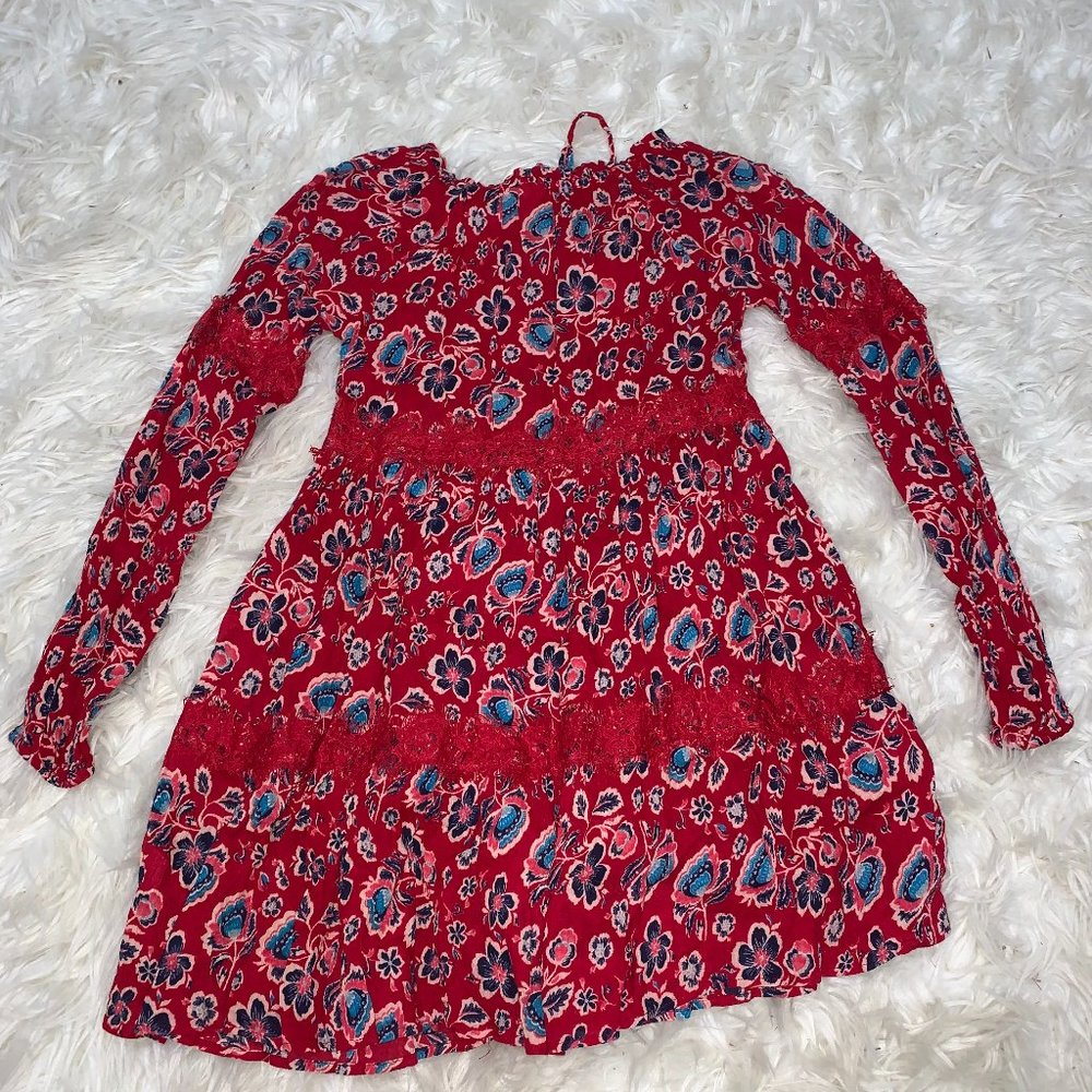 Red Camel Multi-Color Lace Dress